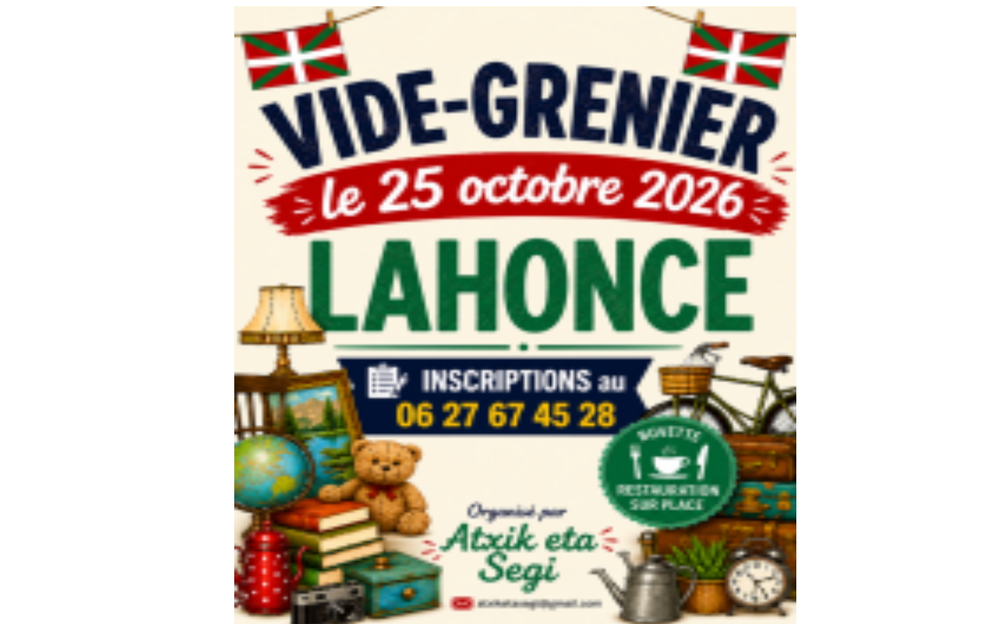 Vide grenier Salle Kiroldegi Lahonce 2026-10-25