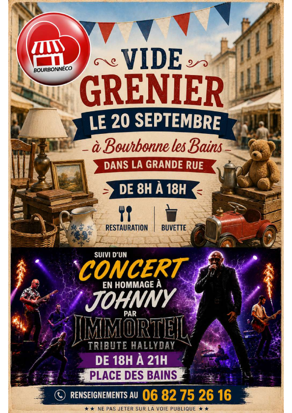 Vide grenier par Bourbonne'Éco. Centre ville Bourbonne-les-Bains 2026-09-20