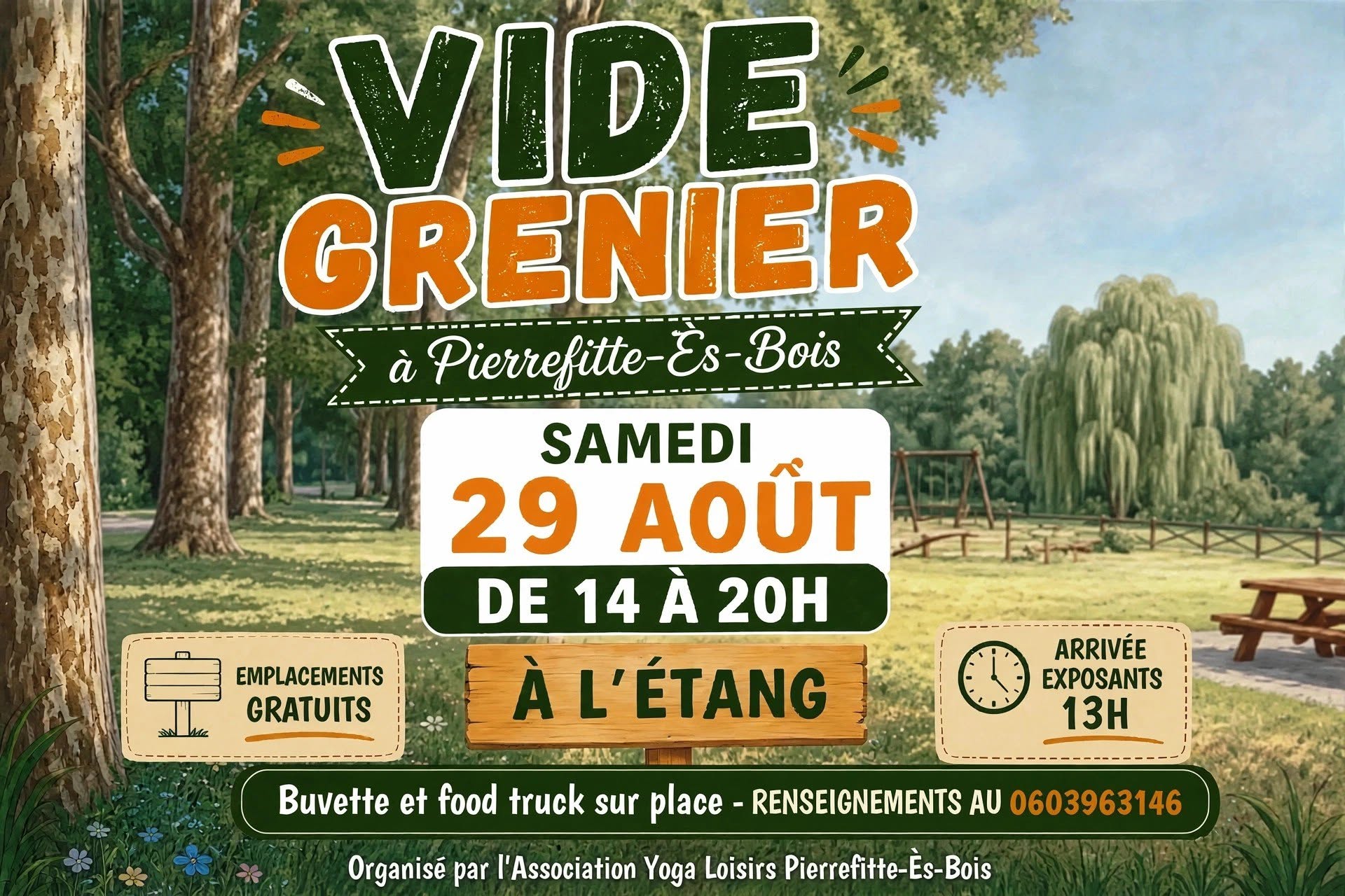 Vide grenier Etang Pierrefitte-ès-Bois 2026-08-29