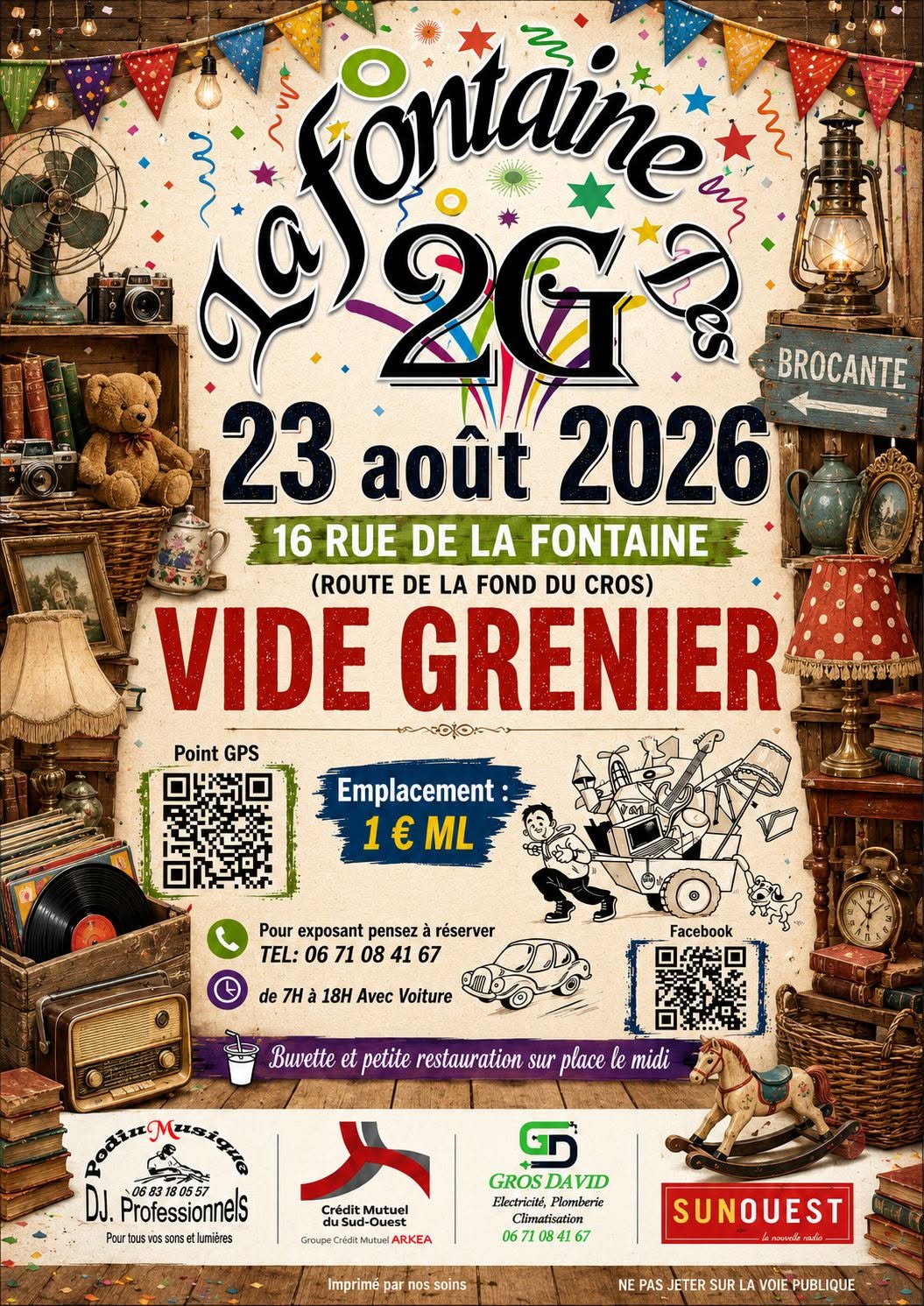 Vide-greniers à La Fontaine des 2 G La Fontaine des 2 G Ménesplet