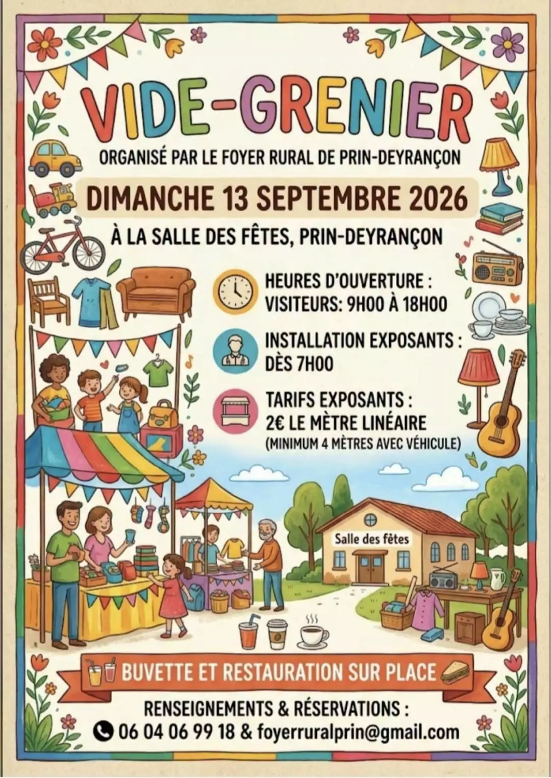 Vide-greniers à Prin-Deyrançon Grande Rue Prin-Deyrançon 2026-09-13