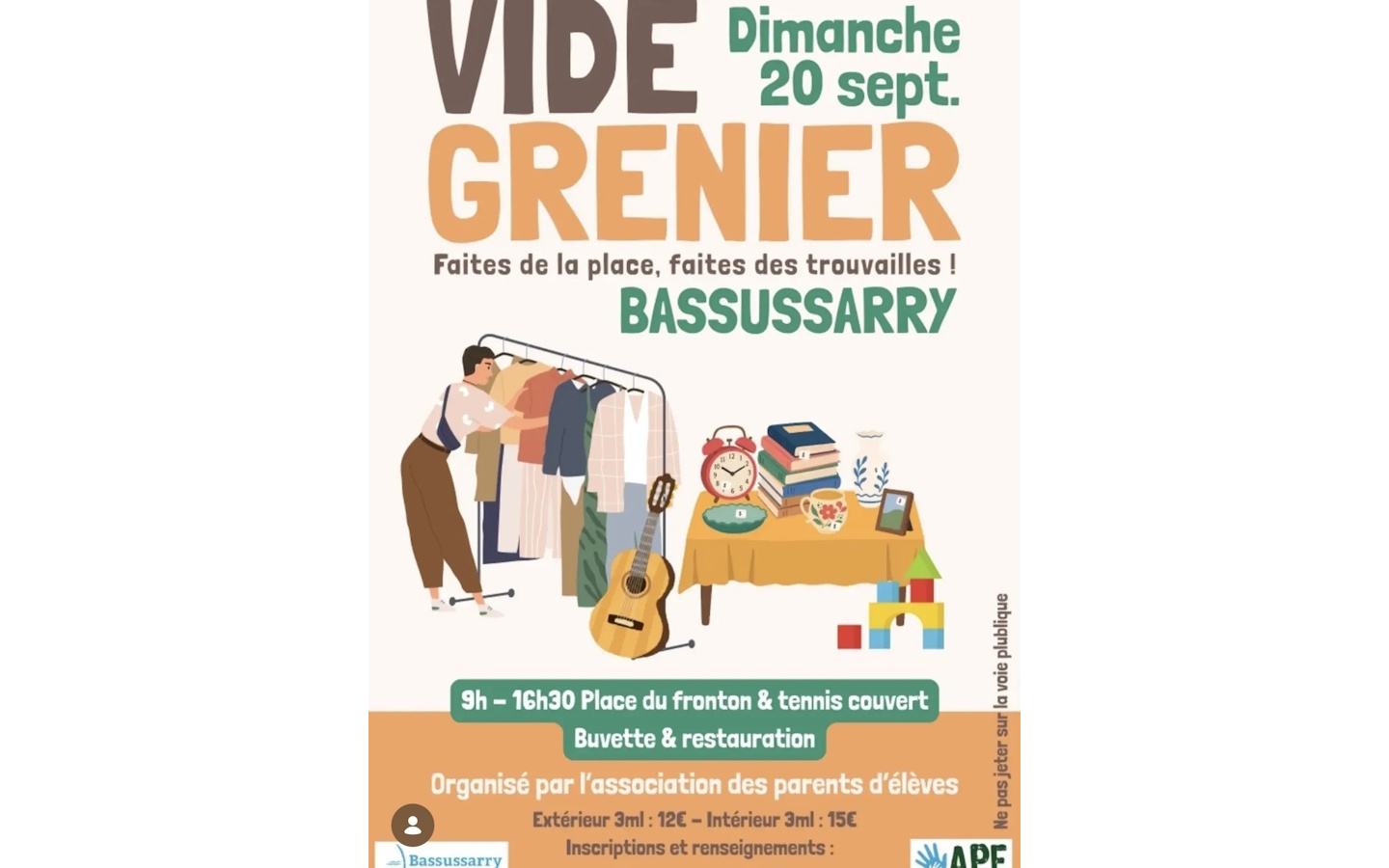 Vide greniers Allée de Bielle Nave Bassussarry 2026-09-20