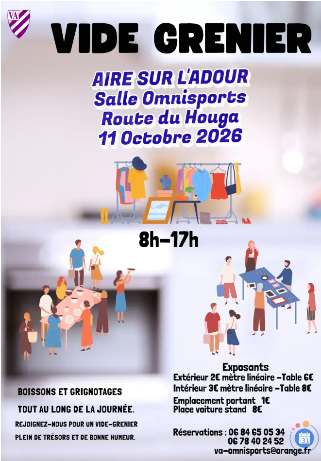 Vide-greniers de la Violette Aturine Aire-sur-l’Adour