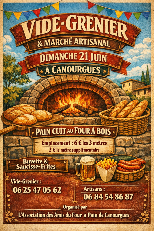 Vide-greniers Marché artisanal Association des amis du four à pain de Canourgues Les Junies