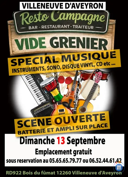 Vide-greniers spécial musique Villeneuve