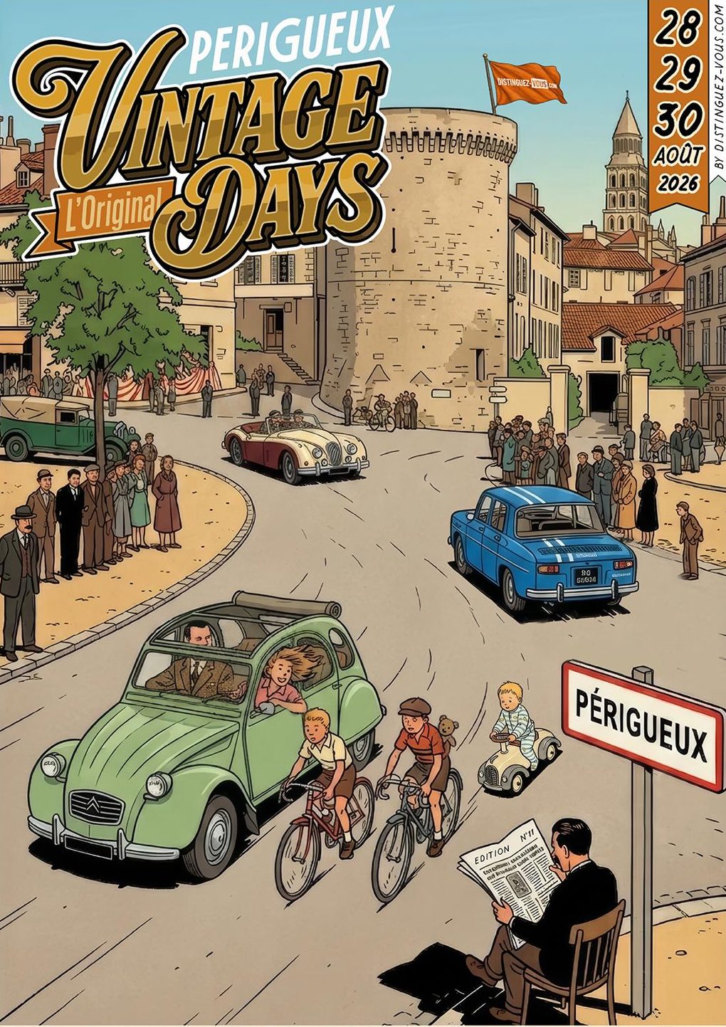 Vintage Days Parade junior course enfants du samedi Place Bugeaud Périgueux