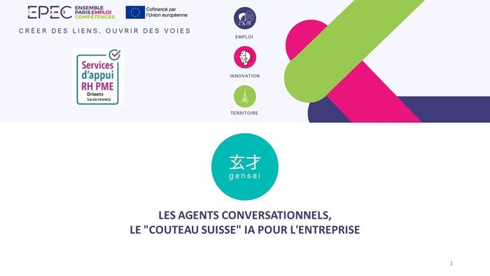 Visio-conférence, Les agents conversationnels, le « couteau suisse » IA pour l’entreprise, avec Gensai, EPEC, Paris