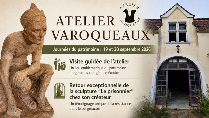 Visite commentée de l’ancienne Poterie Périgordine – Exposition exceptionnelle de la sculpture « Le Prisonnier » de Jean Varoqueaux, Atelier Varoqueaux, Lembras