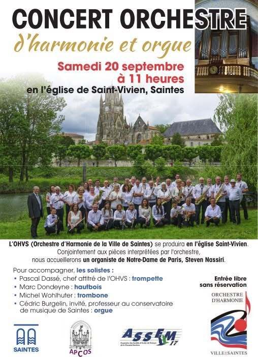 Visite-Concert de l’Orchestre d’Harmonie de la Ville de Saintes, Église Saint-Vivien, Saintes
