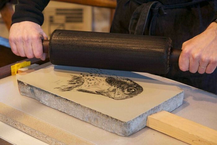 Visite de l&rsquo;atelier de lithographie La Pierre qui Encre, La Pierre qui encre, Arbois