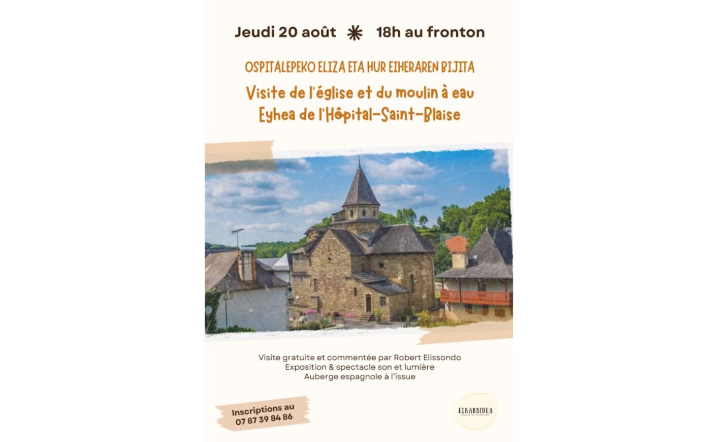 Visite de l&rsquo;église et du moulin à eau  L&rsquo;Hôpital-Saint-Blaise