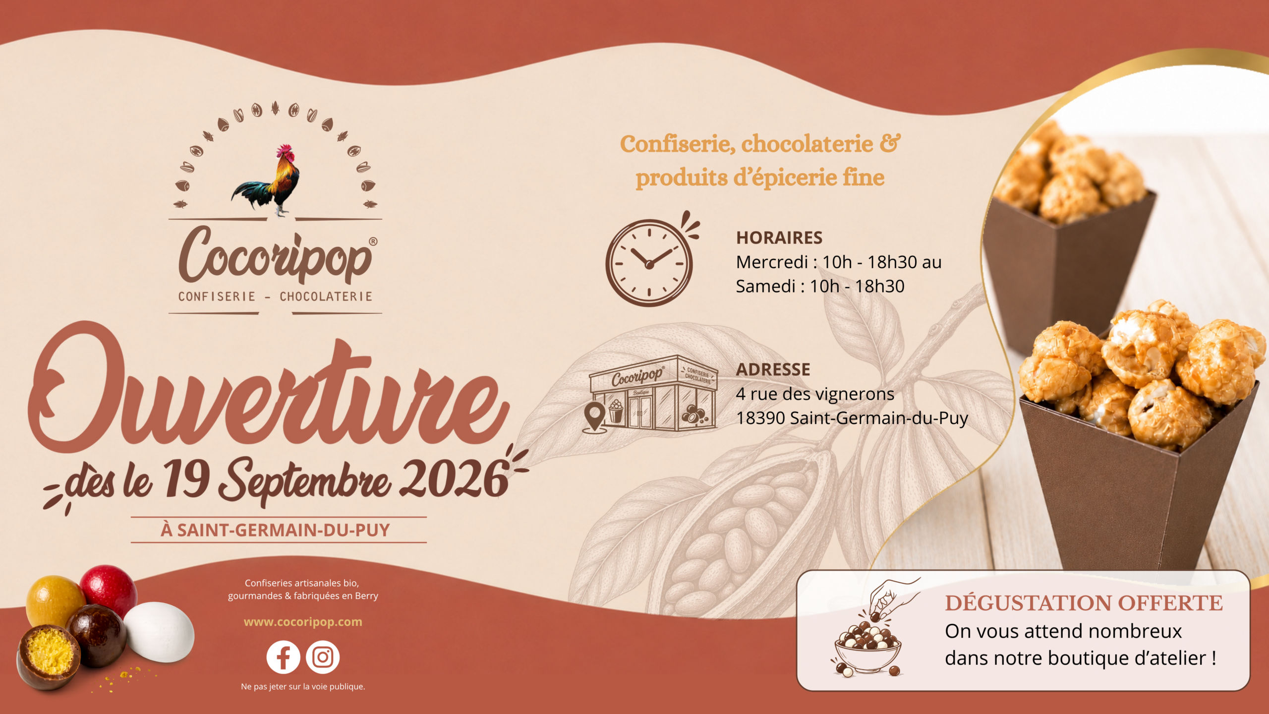 Visite des Coulisses de la Confiserie-Chocolaterie Cocoripop 4 Rue des Vignerons Saint-Germain-du-Puy 2026-09-19