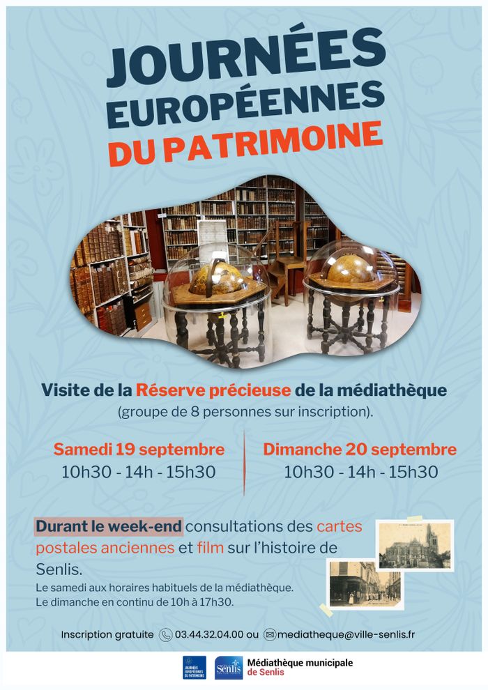 Visite des fonds patrimoniaux de la réserve précieuse., Médiathèque municipale de Senlis, Senlis