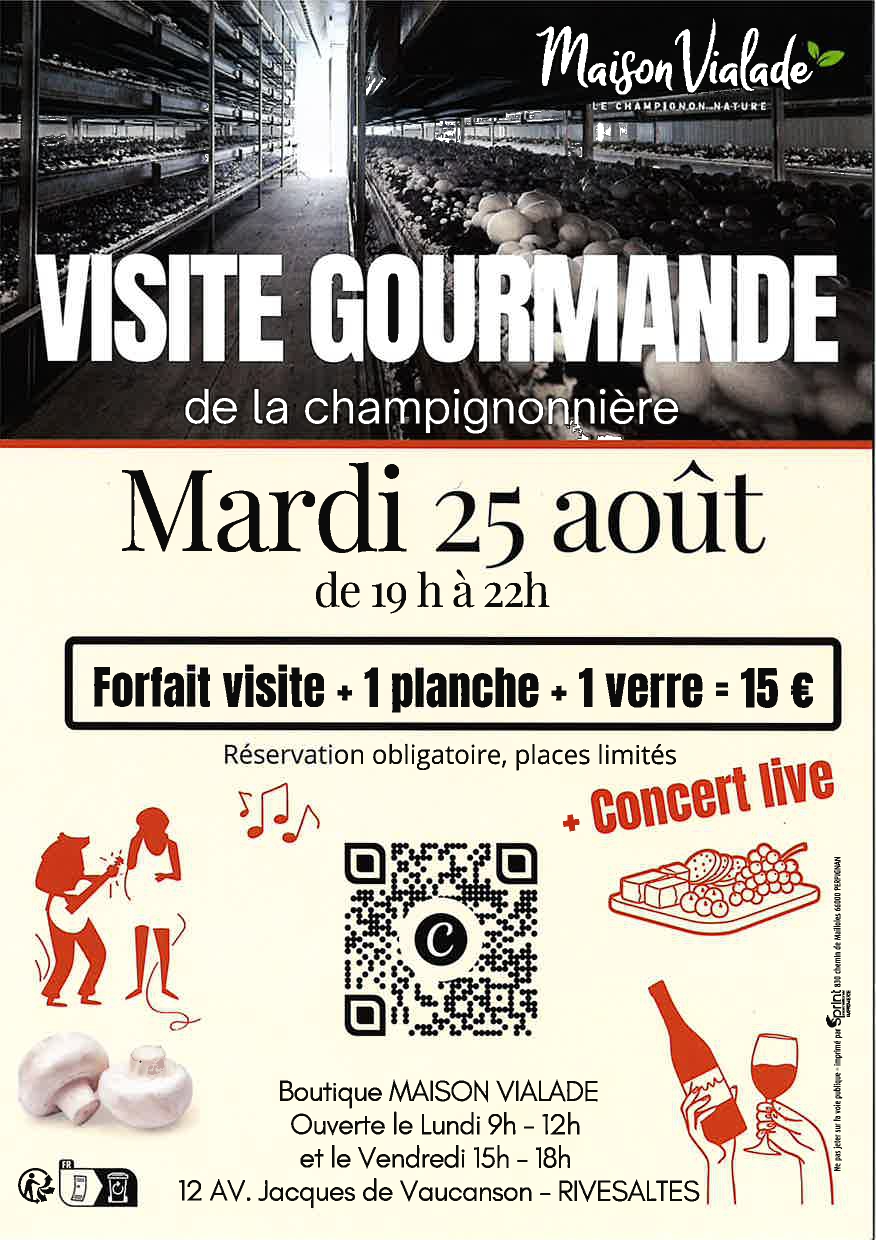 VISITE GOURMANDE DE LA CHAMPIGNONNIÈRE  Rivesaltes