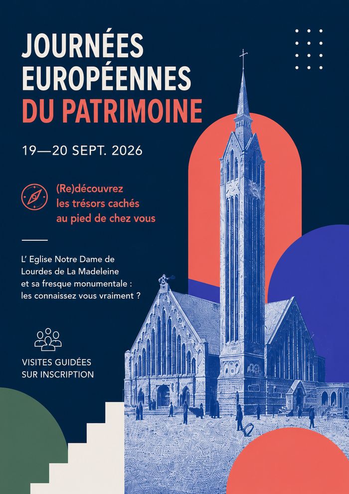Visites guidées de l&rsquo;église Notre Dame de Lourdes de La Madeleine, Eglise Notre Dame de Lourdes de La Madeleine 59110, La Madeleine