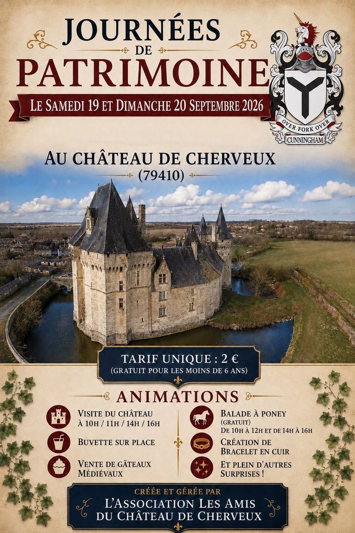 Visites guidées du château de Cherveux, Château de Cherveux, Cherveux