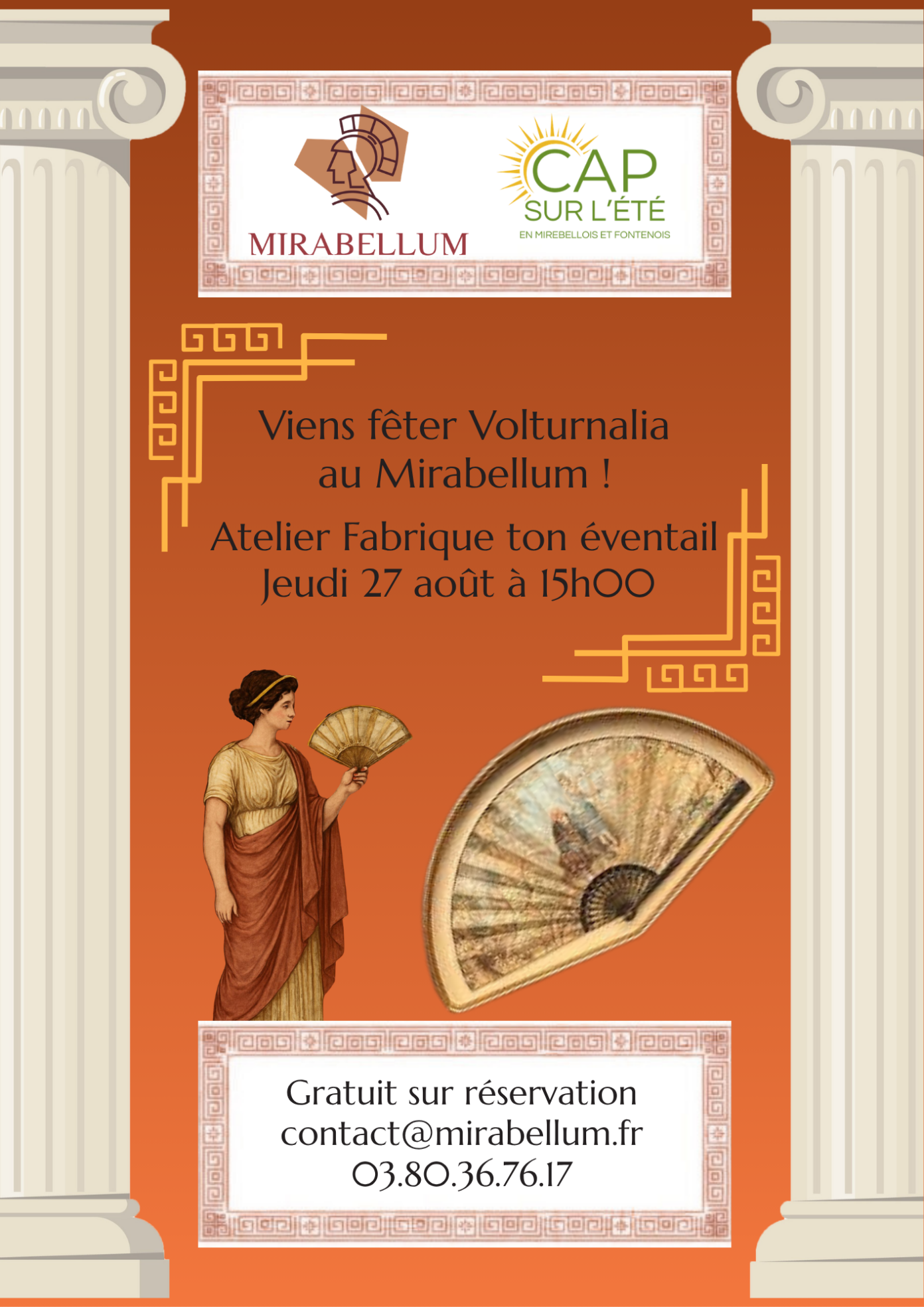 Volturnalia atelier fabrique ton éventail Le Mirabellum Mirebeau-sur-Bèze