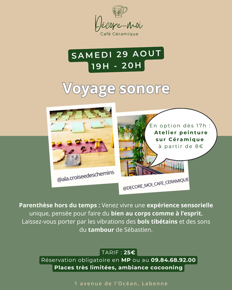 Voyage Sonore Une parenthèse hors du temps Décore-moi Café Céramique Labenne