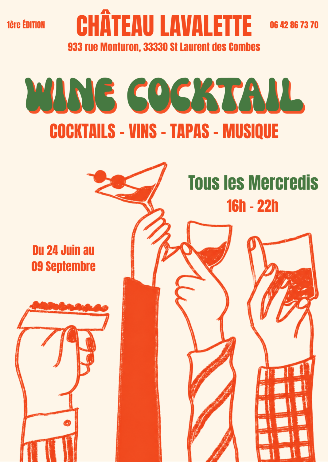 Wine Cocktail au Château Lavalette Château Lavalette Saint-Laurent-des-Combes