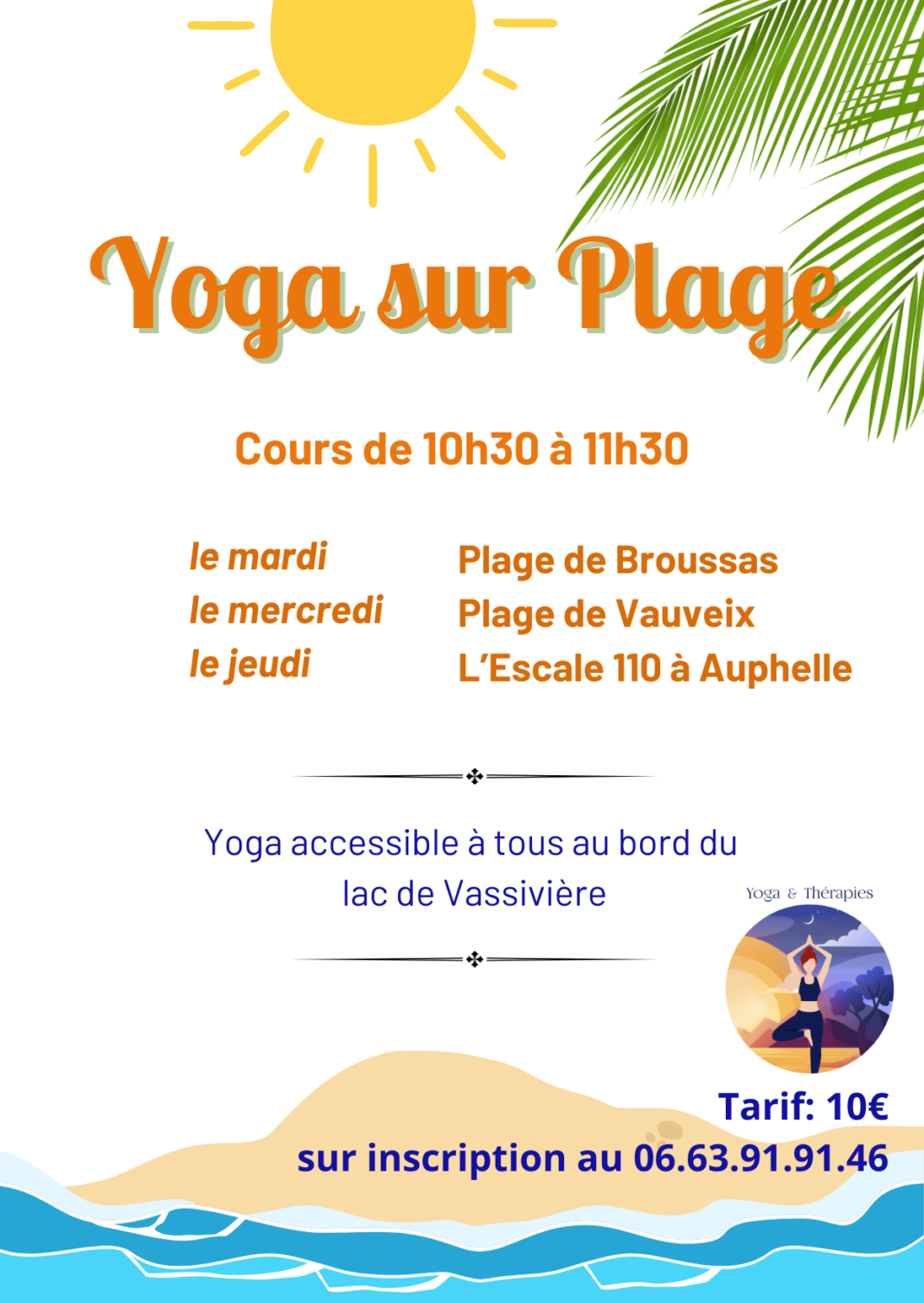 Yoga sur plage Peyrat-le-Château