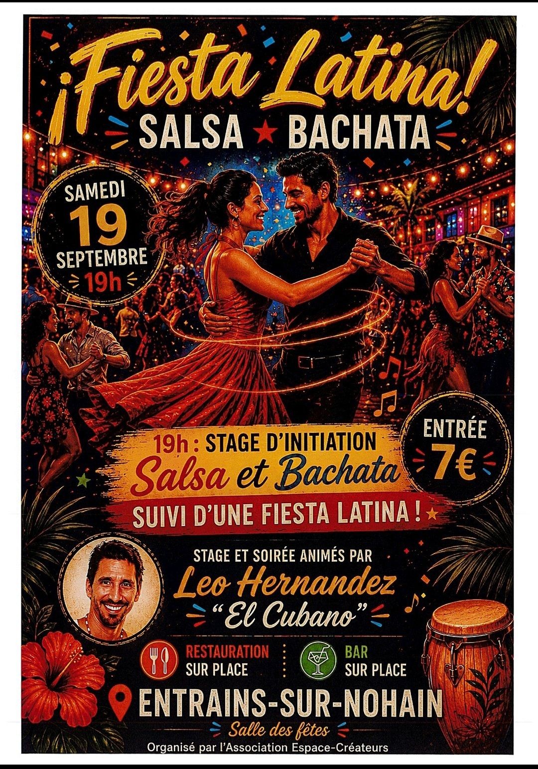 ¡Fiesta Latina! Salsa Bachata Place du Marché Entrains-sur-Nohain 2026-09-19