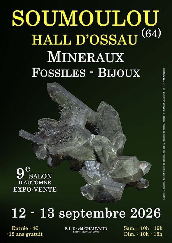 9e SALON MINERAUX FOSSILES BIJOUX de SOUMOULOU (Pyrénées-Atlantiques), Hall d’Ossau, Soumoulou