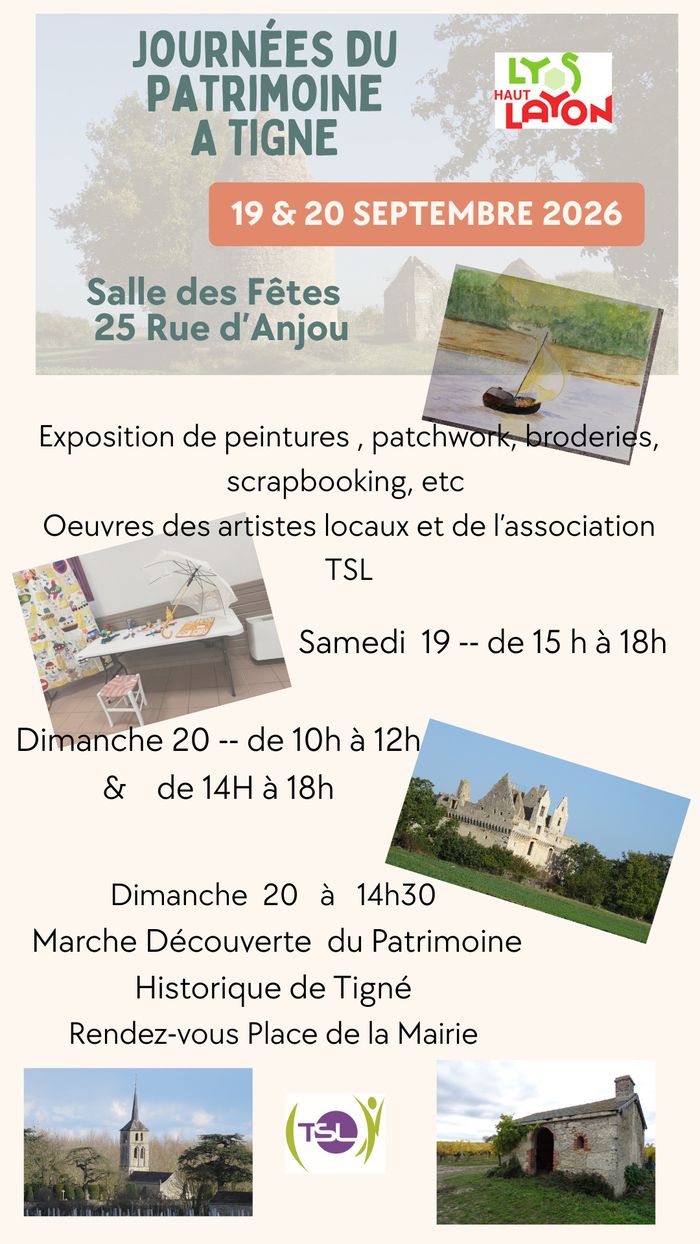 À la découverte des talents et du patrimoine local, Salle des fêtes de la commune déléguée de Tigné, Lys-Haut-Layon, Lys-Haut-Layon