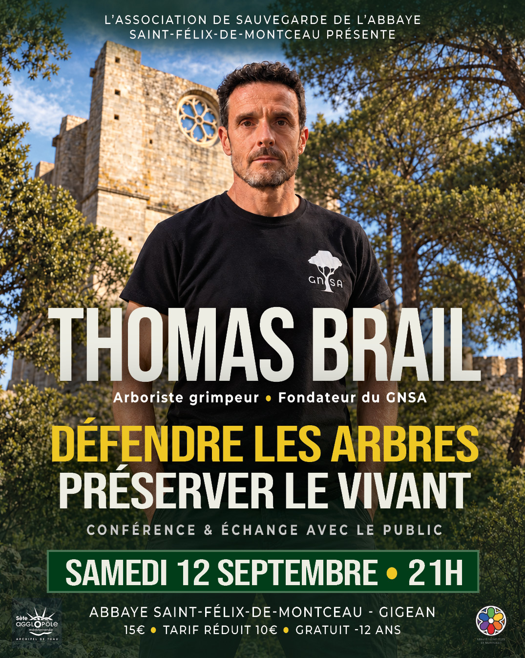 Thomas Brail à Gigean : les arbres, le climat et le monde laissé à nos enfants Abbaye Saint-Félix de Montceau