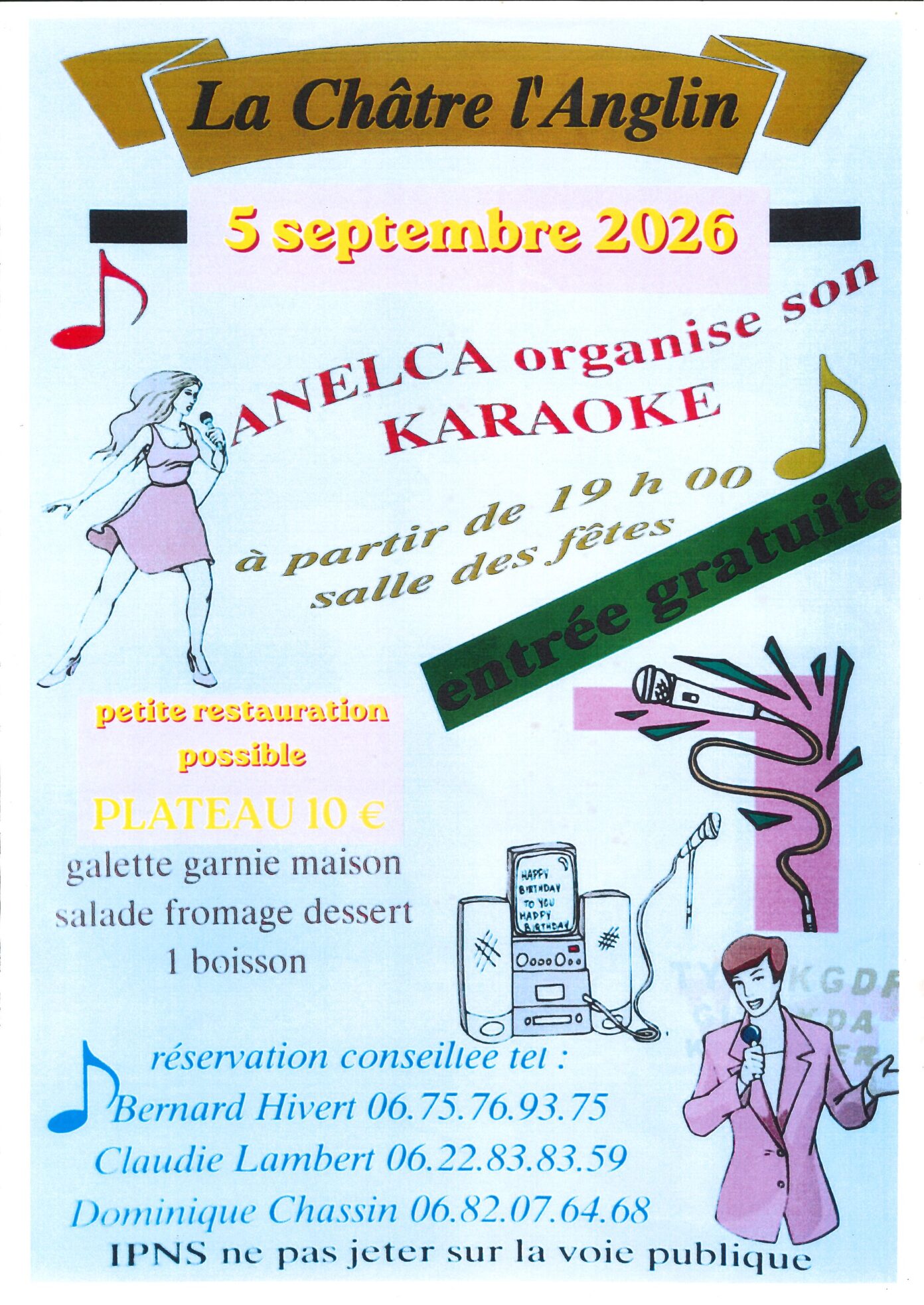 ANELCA organise son karaoke La Châtre-Langlin