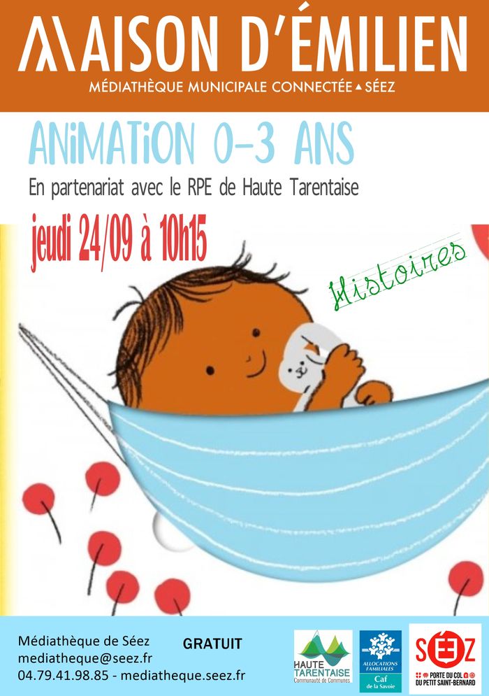 Animation 0 – 3 ans, Maison d’Emilien – Médiathèque de Séez, Séez
