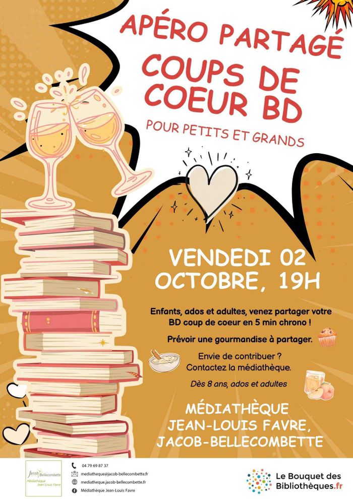 Apéro coups de cœur BD, Médiathèque Jean-Louis Favre, Jacob-Bellecombette
