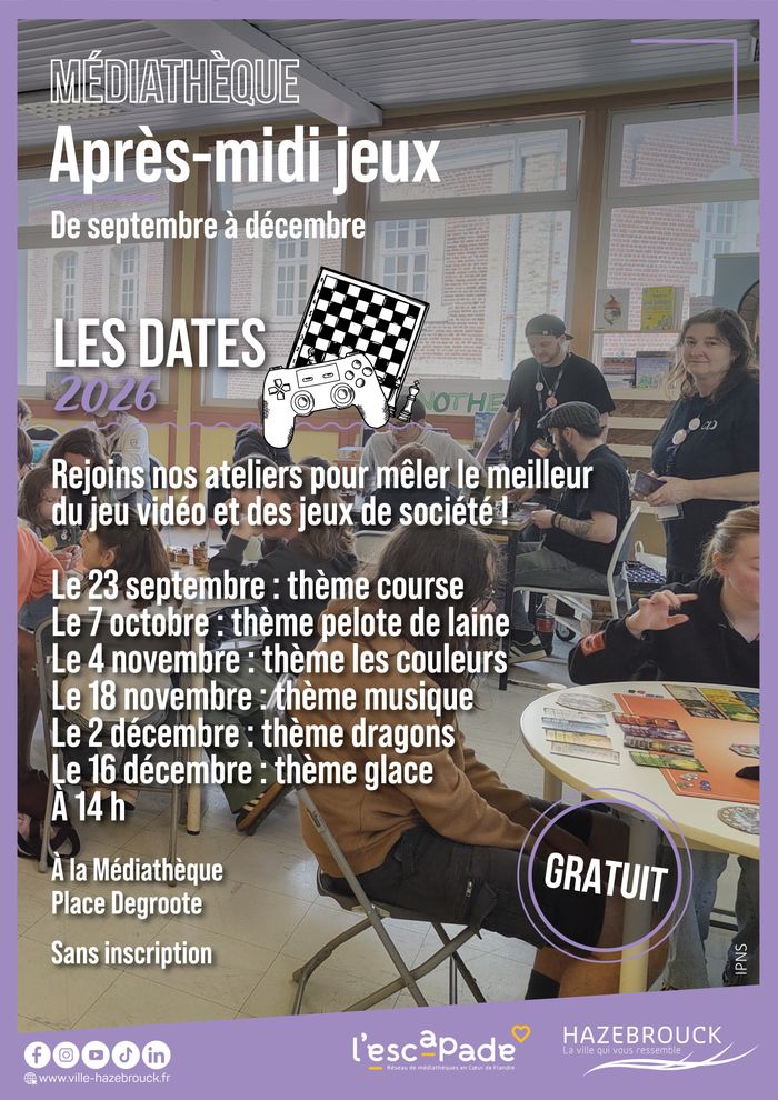 Après-midi jeux, Médiathèque Hazebrouck, Hazebrouck