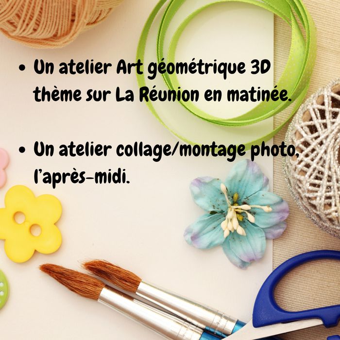 Art géométrique 3D & collage/montage photo, Médiathèque de Plateau-Caillou, Saint-Paul