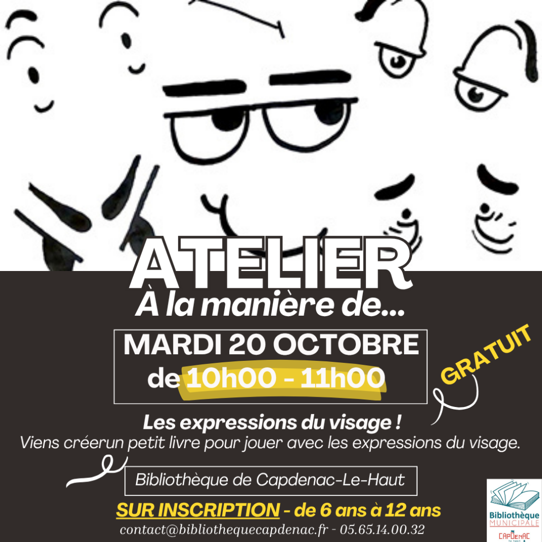 Atelier Créatif A la manière de … à la Bibliothèque de Capdenac Capdenac