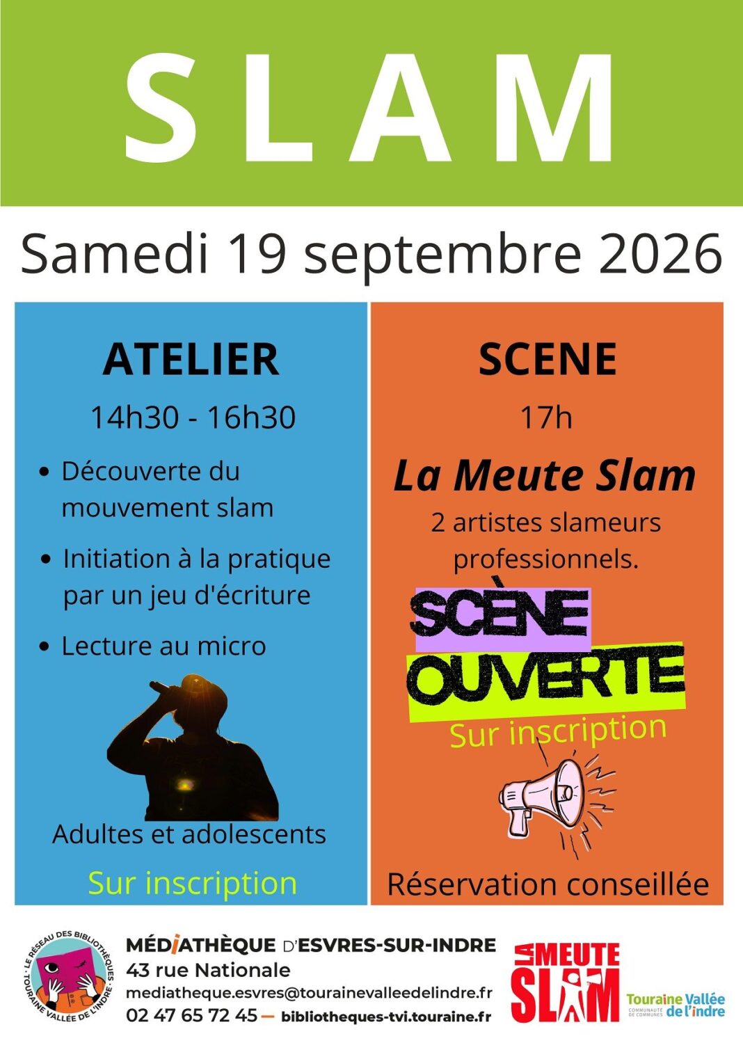 Atelier de slam et scène ouverte Esvres