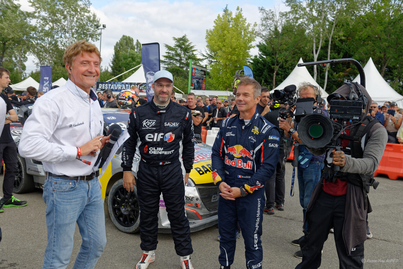 Sébastien Loeb au côté de Julien Fébreau et Bruno Vandestick au Rallycross de Loheac 2026