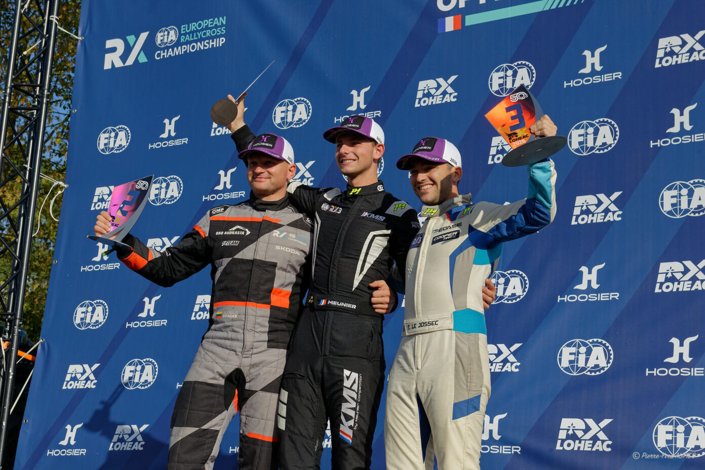 Julien Meunier (FRA) Audrius Kragas (LTU) et Tom le Jossec (FRA) EuroRX3