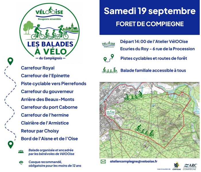Balade à vélo familiale – Forêt de Compiègne – Samedi 19 septembre après-midi, Atelier Compiègne, Évry-Grégy-sur-Yerre