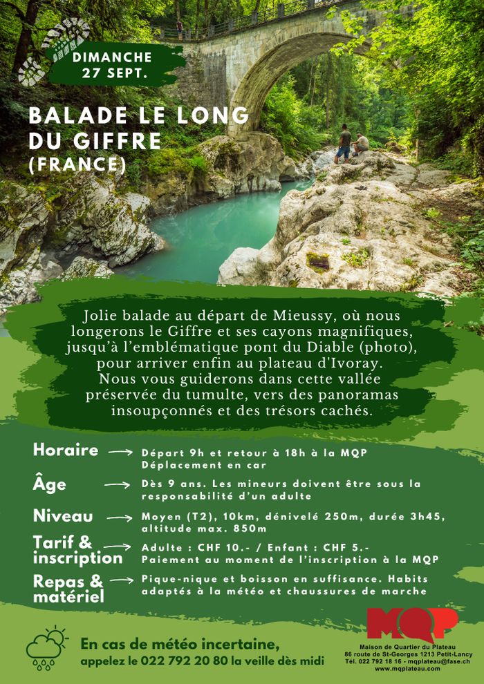 Balade le long du Giffre (France), Maison de Quartier du Plateau, Genève