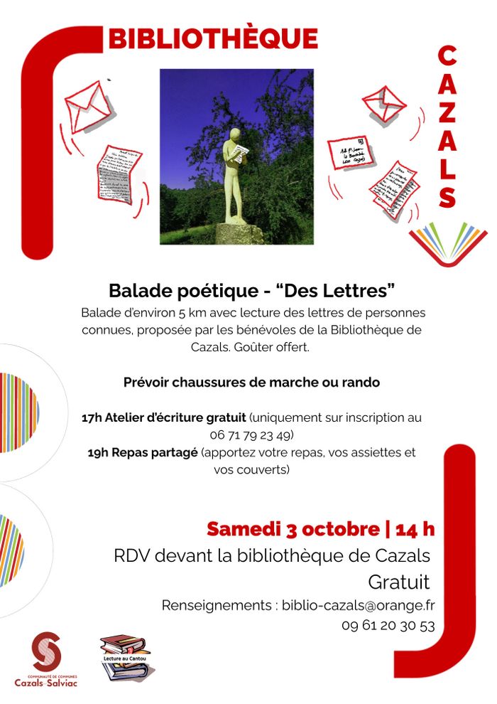 Balade Littéraire, Médiathèque Intercommunale CAZALS, Cazals