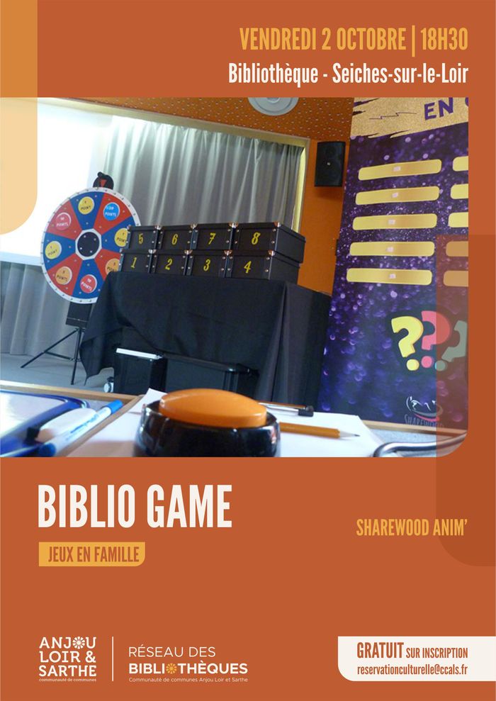 Biblio Game, Bibliothèque de Seiches sur le Loir, Seiches-sur-le-Loir