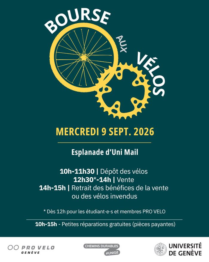 Bourse aux Vélos UNIGE x PRO VELO, Autre lieu, Genève
