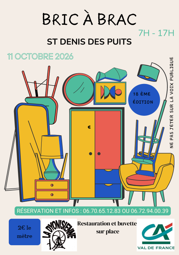Bric à Brac Saint-Denis-des-Puits 2026-10-11