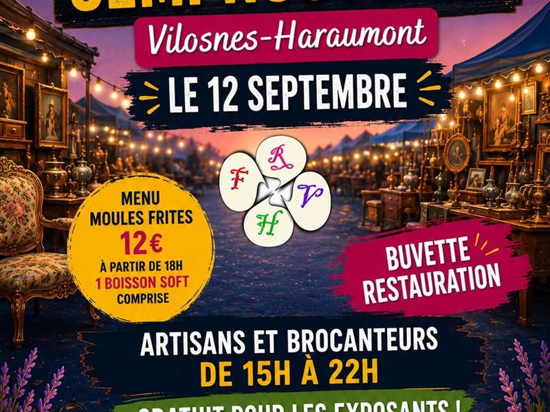 Brocante semi-nocturne  Vilosnes-Haraumont