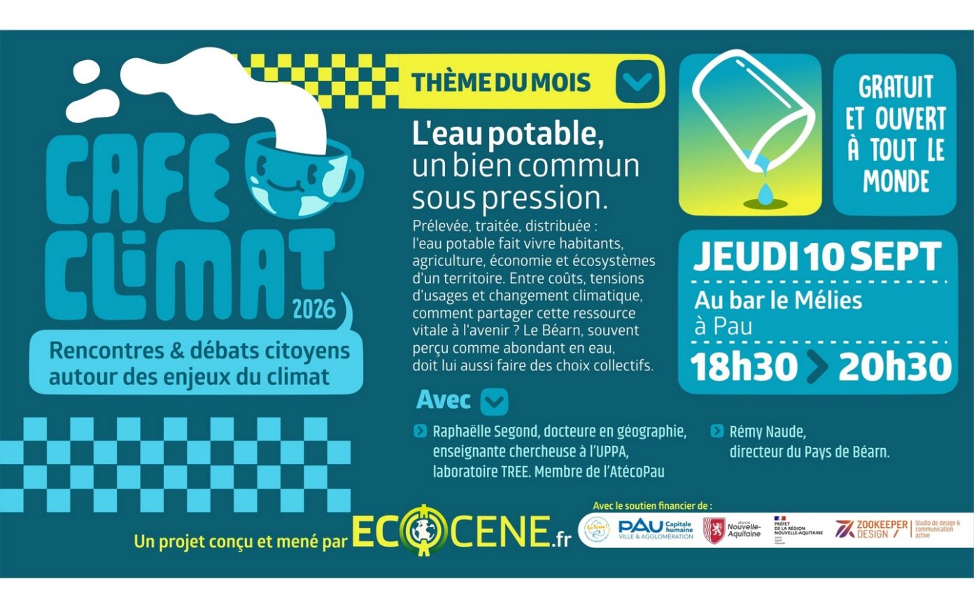 Café climat L’eau potable, un bien commun sous pression place du foirail Pau