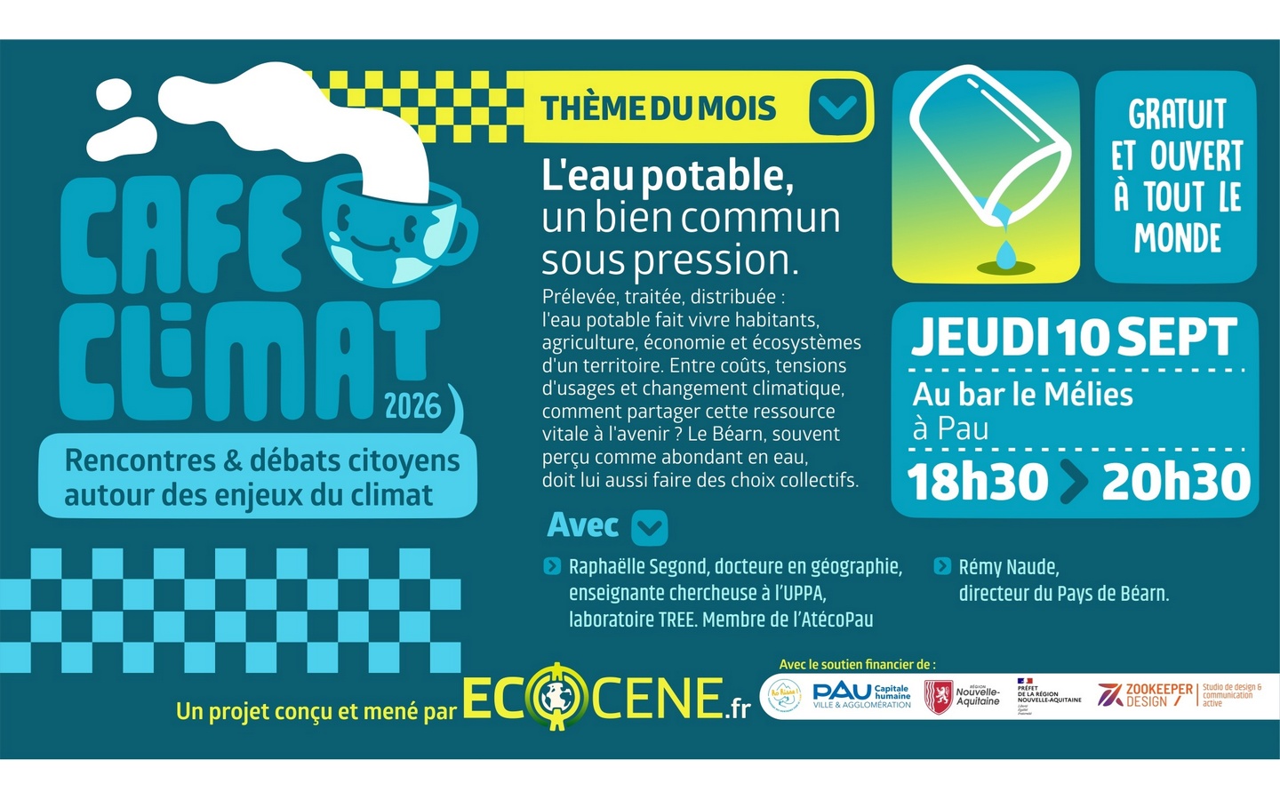 Café climat L&rsquo;eau potable, un bien commun sous pression place du foirail Pau