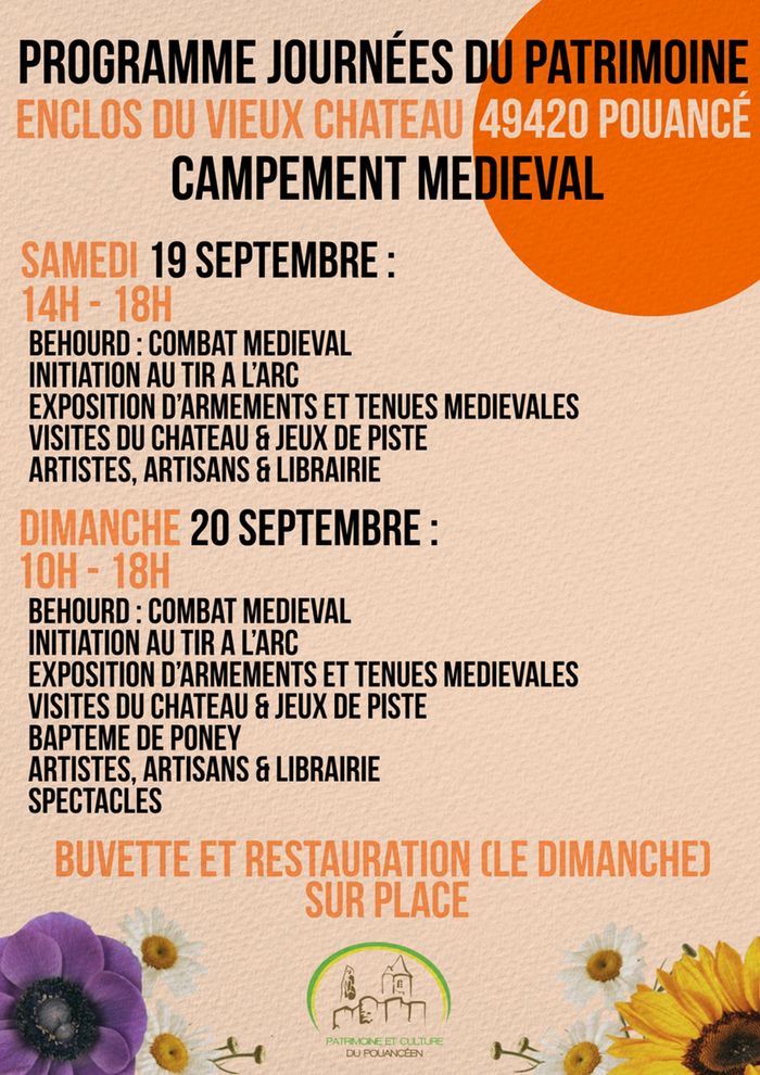 Campement médiéval – Association Patrimoine et Culture du Pouancéen, Enclos du vieux château, Ombrée d&rsquo;Anjou
