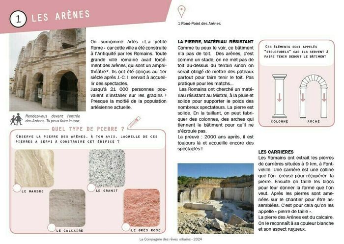 Carnet de balade urbaine « Arles, architecture et matériaux », Arènes d’Arles, Arles