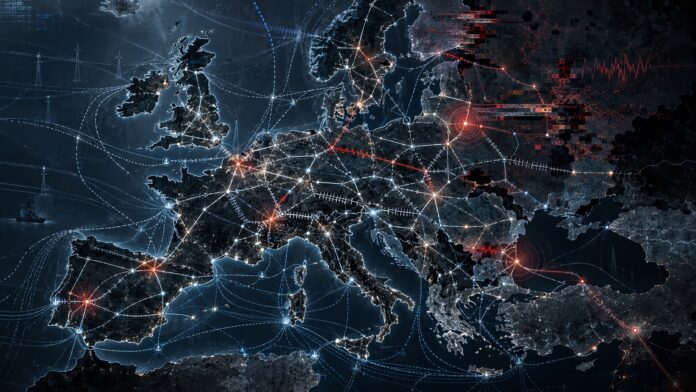 Carte réseau cybernétique de l’Europe