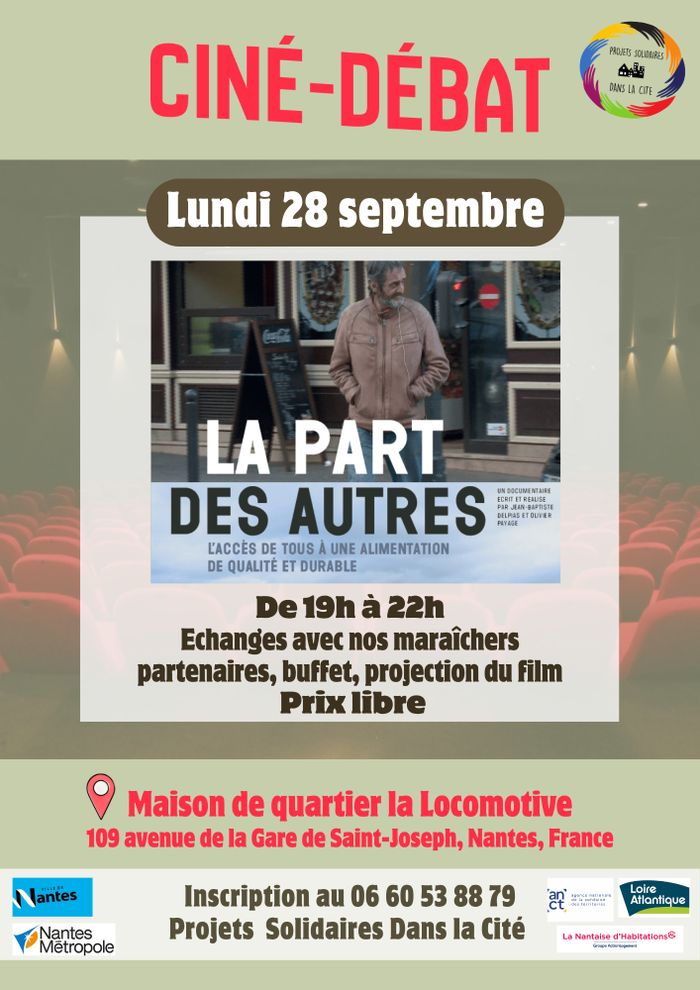 Ciné-débat sur l’accès de toutes et tous à une alimentation de qualité et durable, Maison de Quartier La Locomotive, Nantes